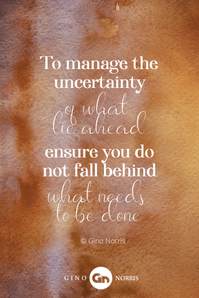 12PTQ. To manage the uncertainty of what lie ahead