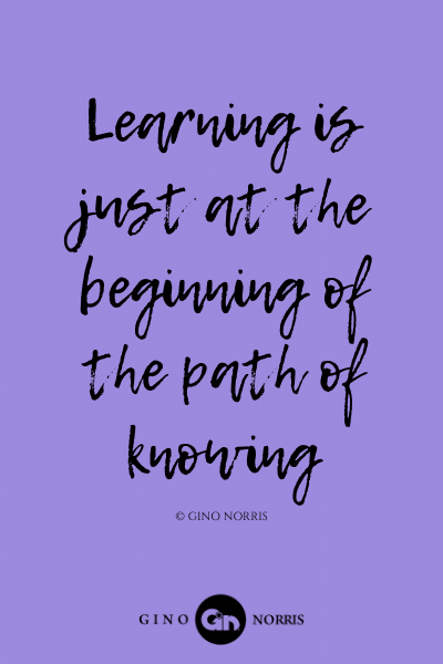 167LQ. Learning is just at the beginning of the path of knowing