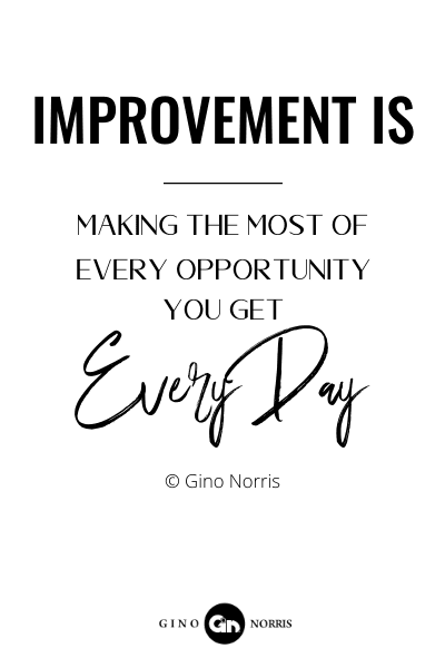 175RQ. Improvement is making the most of every opportunity you get - every day