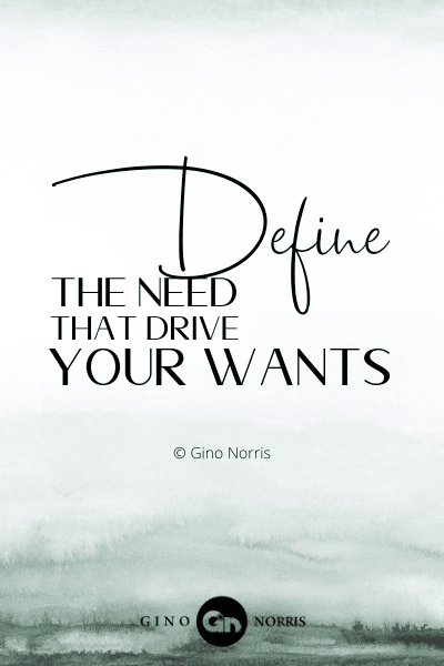 195PTQ. Define the need that drive your wants