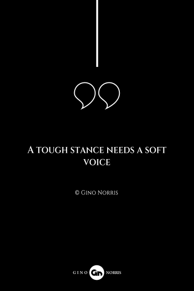 233AQ. A tough stance needs a soft voice