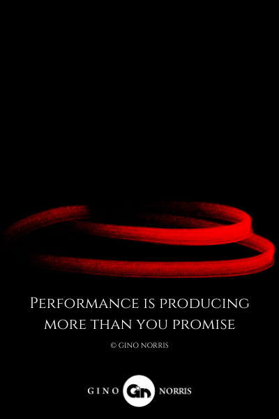 259LQ. Performance is producing more than you promise