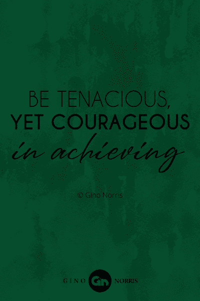 288PTQ. Be tenacious, yet courageous in achieving