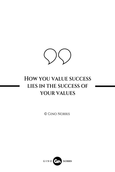 324AQ. How you value success lies in the success of your values