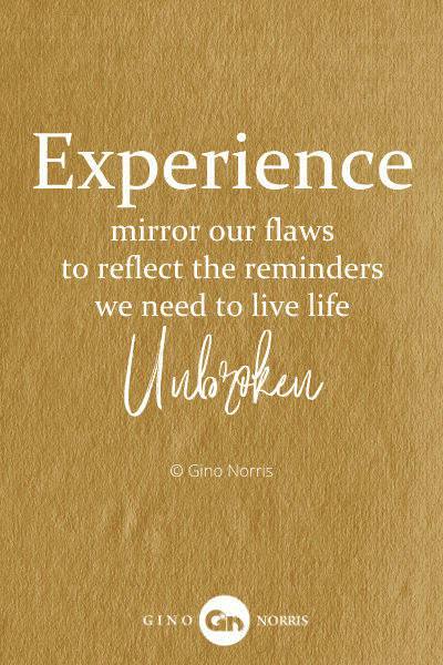 329PTQ. Experience mirror our flaws to reflect the reminders we need to live life unbroken