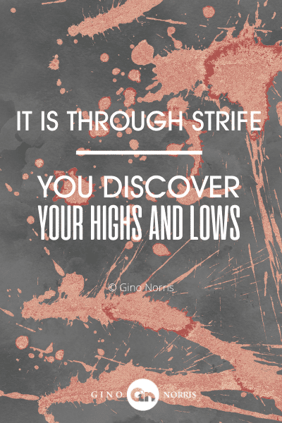 368PTQ. It is through strife that you discover your highs and lows